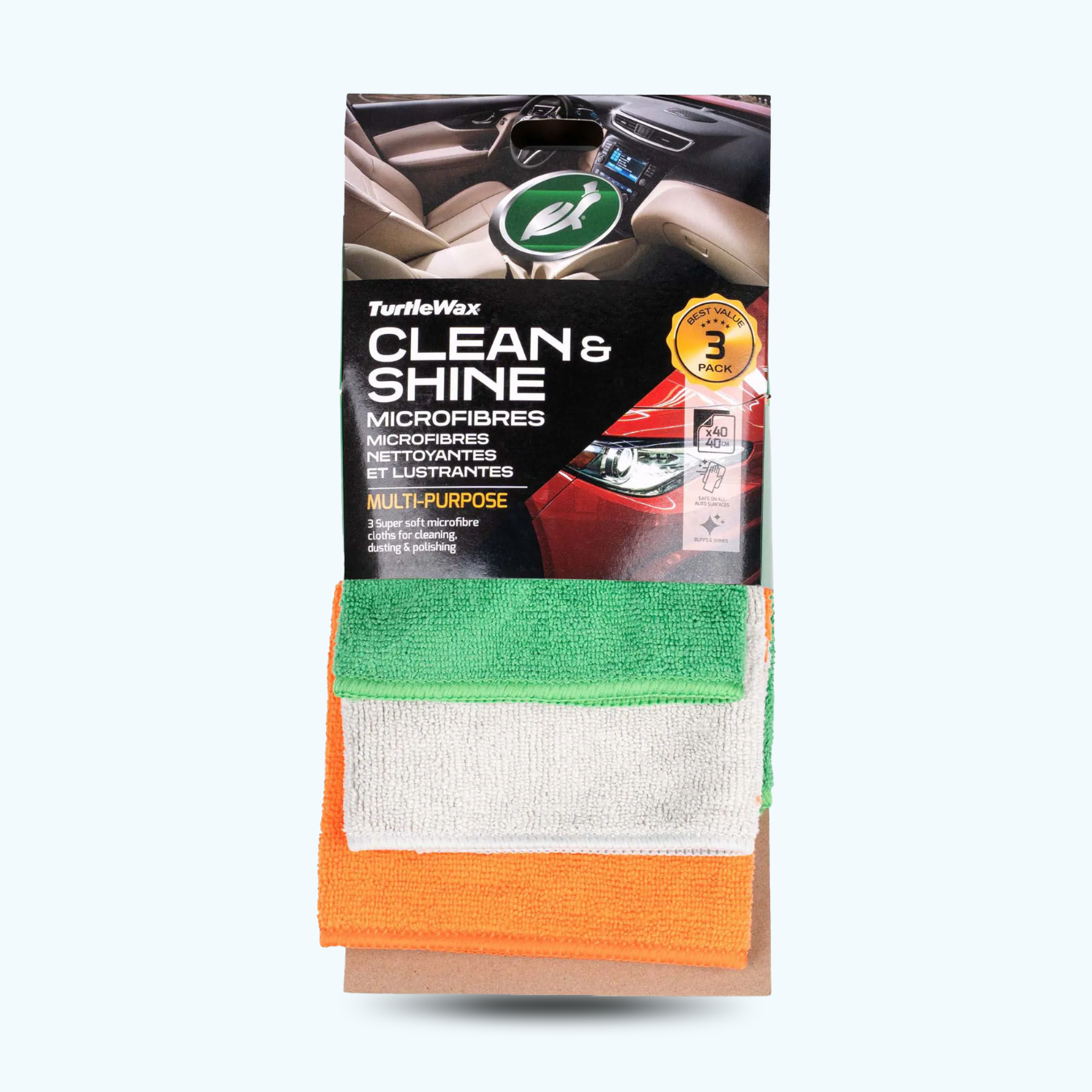 Turtle Wax Clean & Shine microvezeldoeken 3-pack